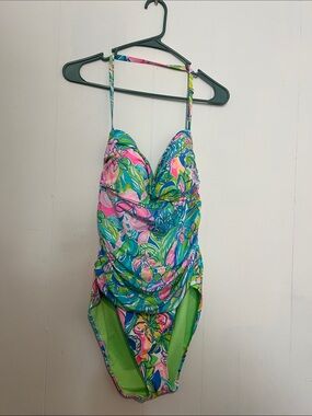 Lilly Pulitzer Floral One-Piece Swimsuit - Blue, Green & Pink